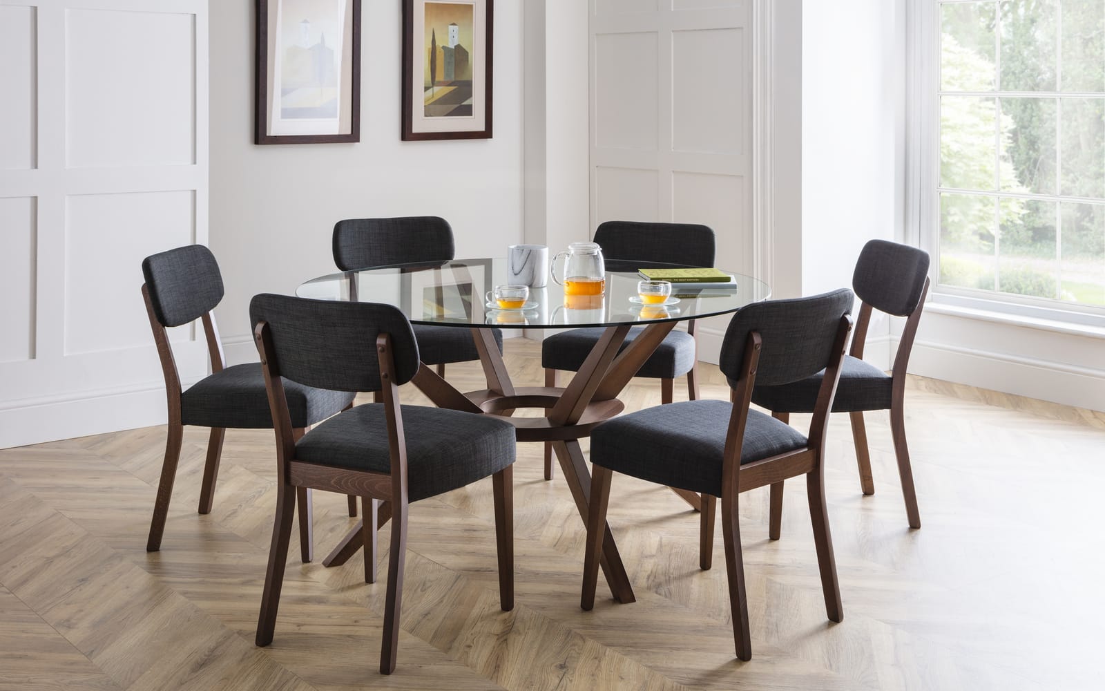 Chelsea Dining Table Round Glass, Round Dining Table And Chairs For 6 Ireland