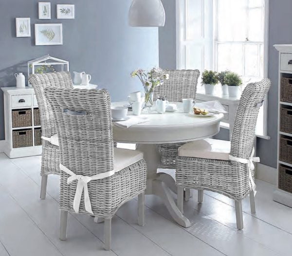 wicker white dining table